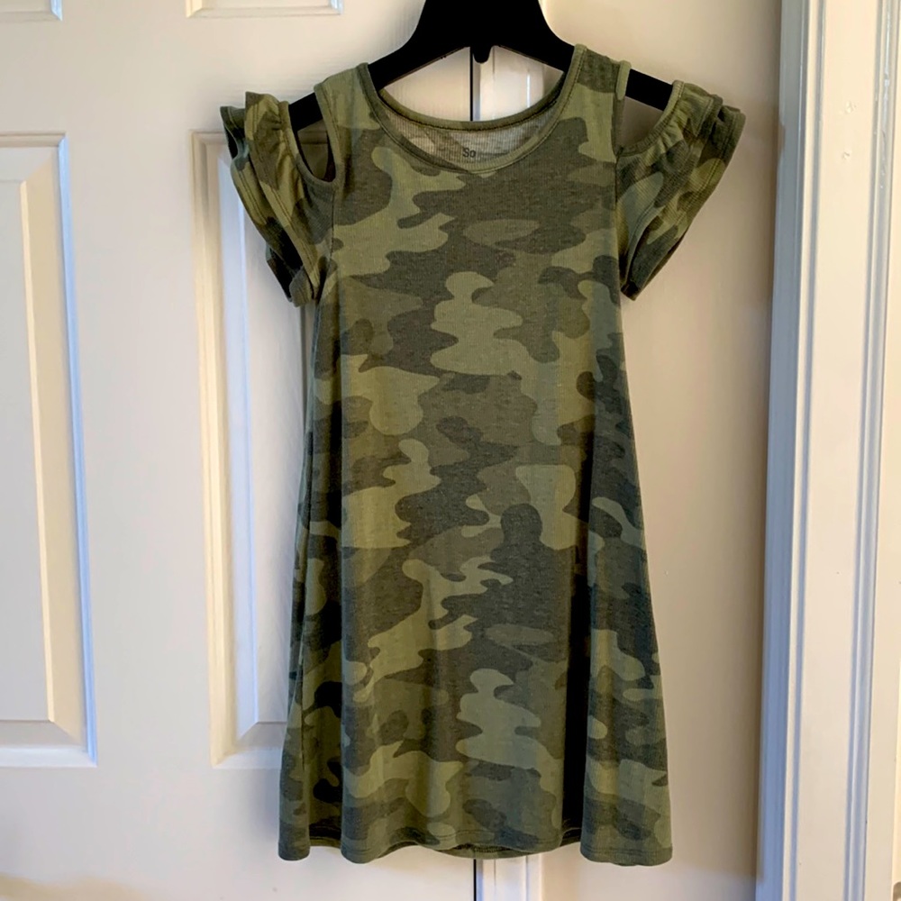 SO brand camo green girls dress